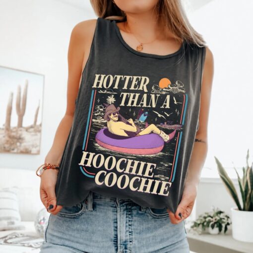 Vintage Hotter Than A Hoochie Coochie Comfort Colors Unisex Tank Top, T-shirt