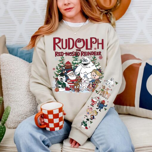 Vintage Christmas Rudolph The Red Nosed Reindeer Sweatshirt Hoodie Tshirt